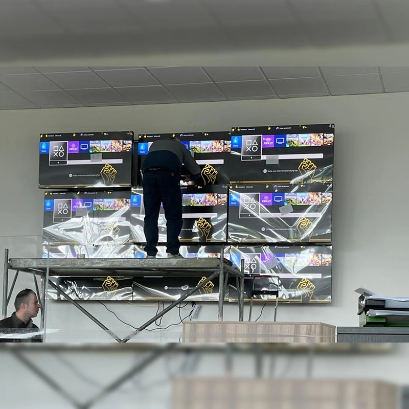 55 inch 3.5mm narrow bezel video wall study case in Germany