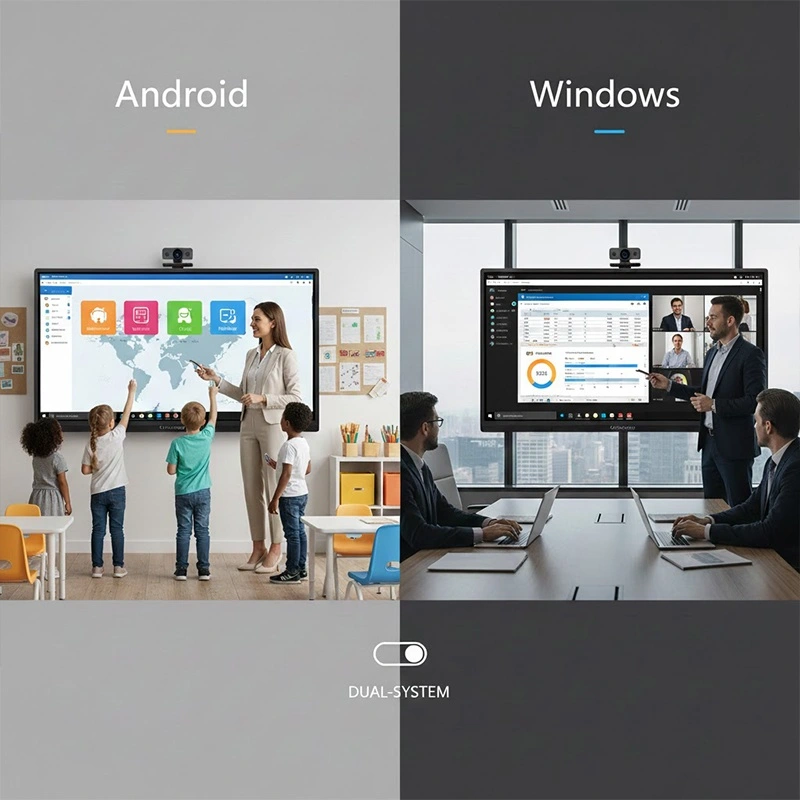 Qtenboard Dual-System Interactive Display: Android vs Windows