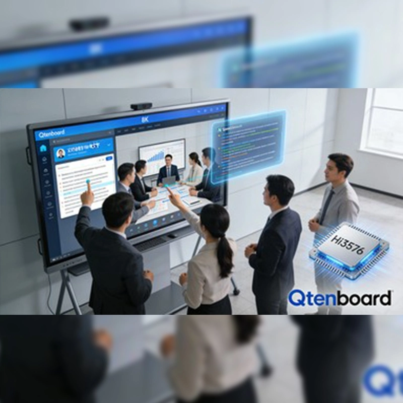 Qtenboard Hi3576 Interactive Whiteboard: Advanced AI & EDLA Certified Display
