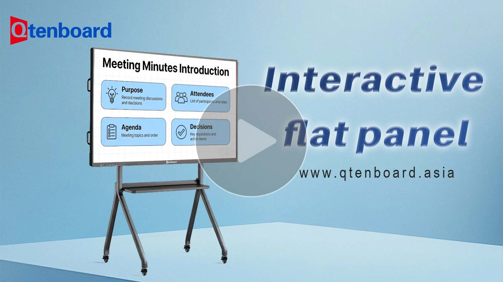 Qtenboard Interactive Whiteboard | AI Meeting Minutes & Multi-Language Translation