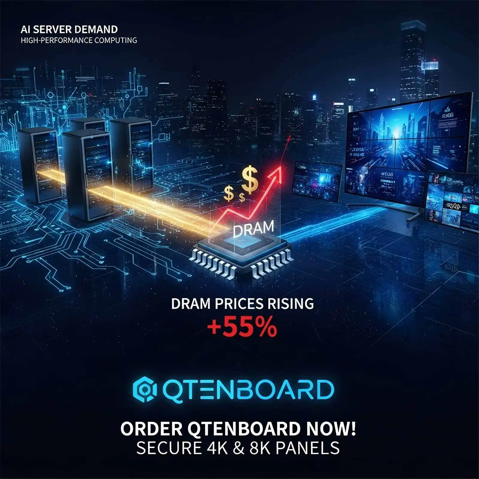 AI Server Demand Drives DRAM Prices: Order Qtenboard Now
