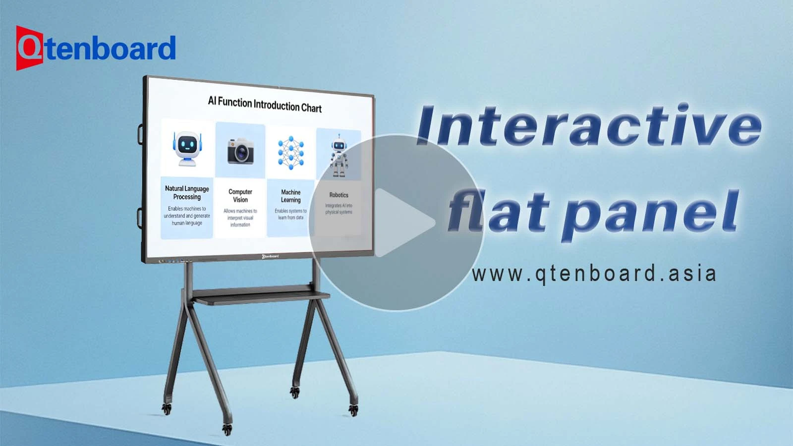 Qtenboard AI Interactive Flat Panel | Smart Q&A & Dual OS for Education