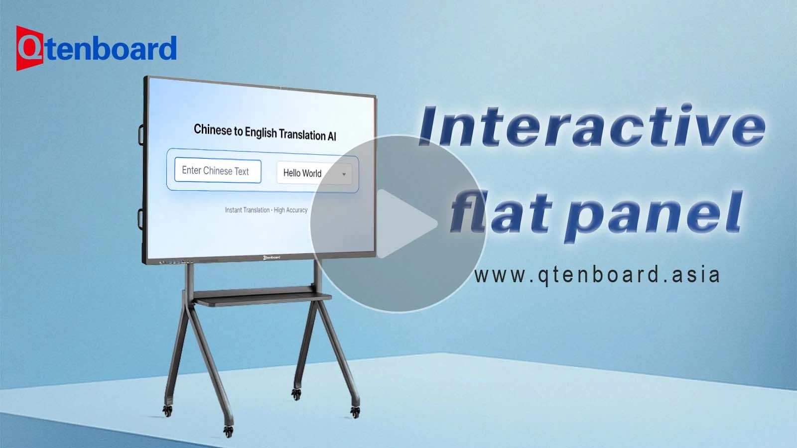 Qtenboard AI Interactive Whiteboard | Speech-to-Text & Translation