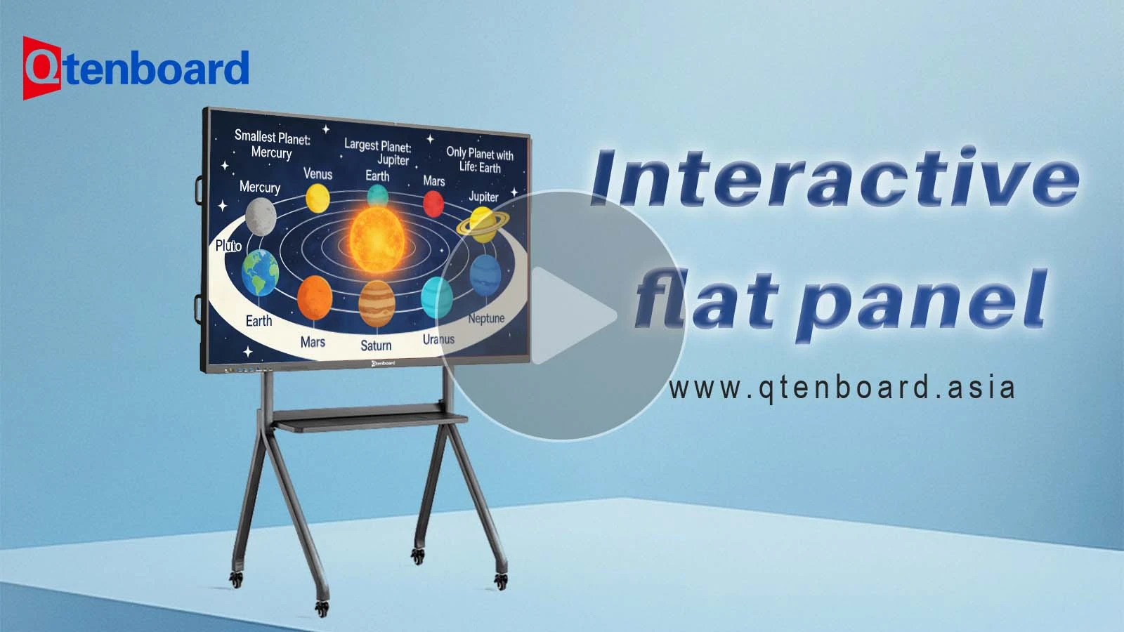 Qtenboard Interactive Flat Panel | 3D Planet & Smart Teaching Tools for Modern Classrooms