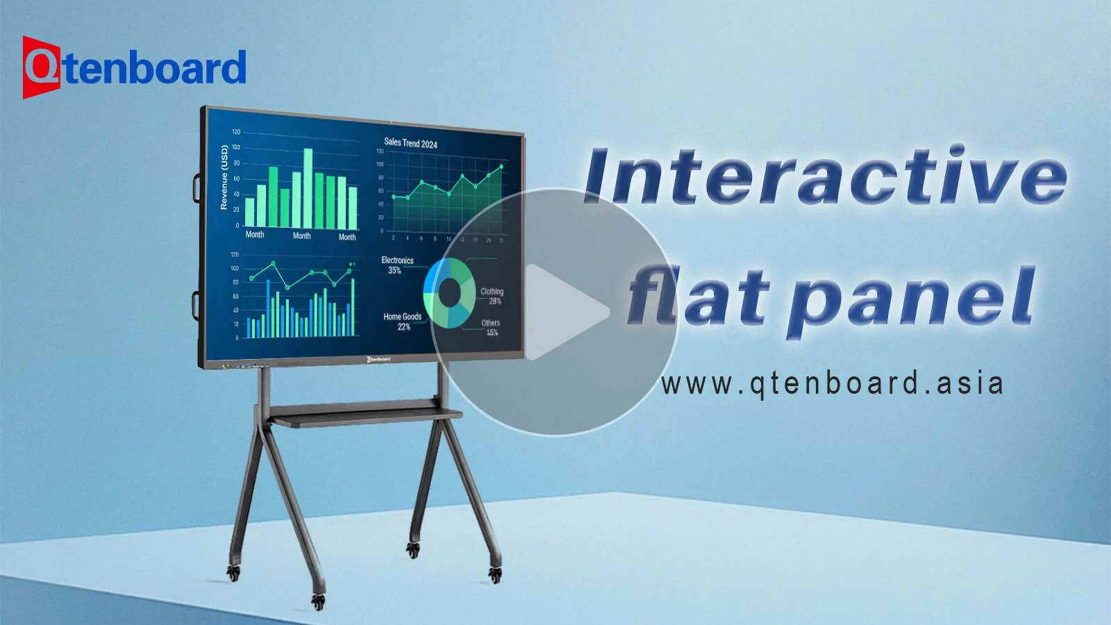 Qtenboard Interactive Flat Panel for Classroom | Smart Statistics & Data Visualization
