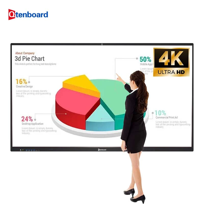 Energy Efficient 75" Smart Meeting Whiteboard for Offices