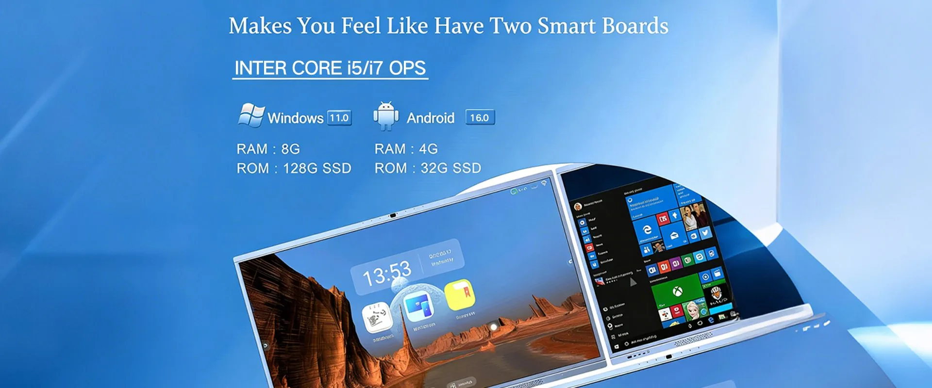 Qtenboard dual system switch Android Windows on interactive flat panel