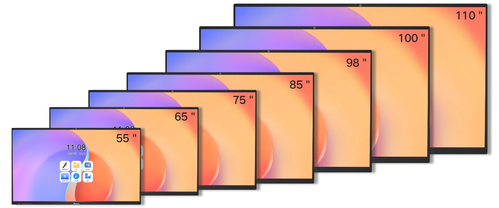 Qtenboard interactive flat panel all sizes 55 65 75 86 inch