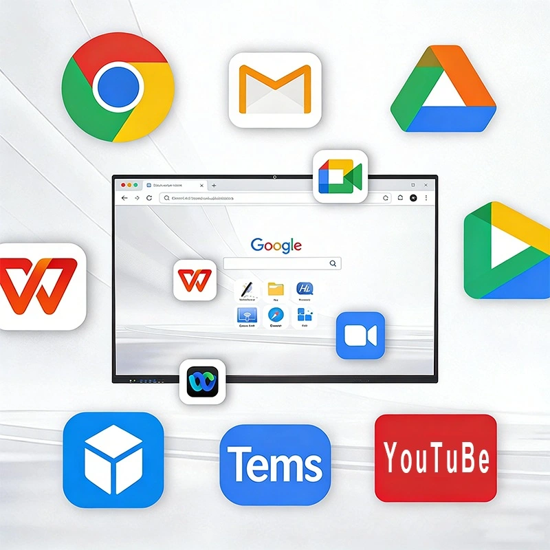 Qtenboard Interactive Whiteboard Dual-System Options & Seamless Collaboration Apps