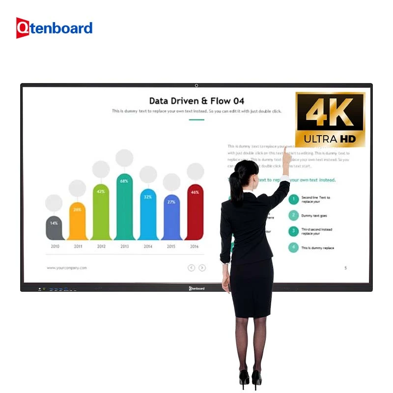 Creative Brainstorming 86" Interactive Whiteboard for Team Innovation