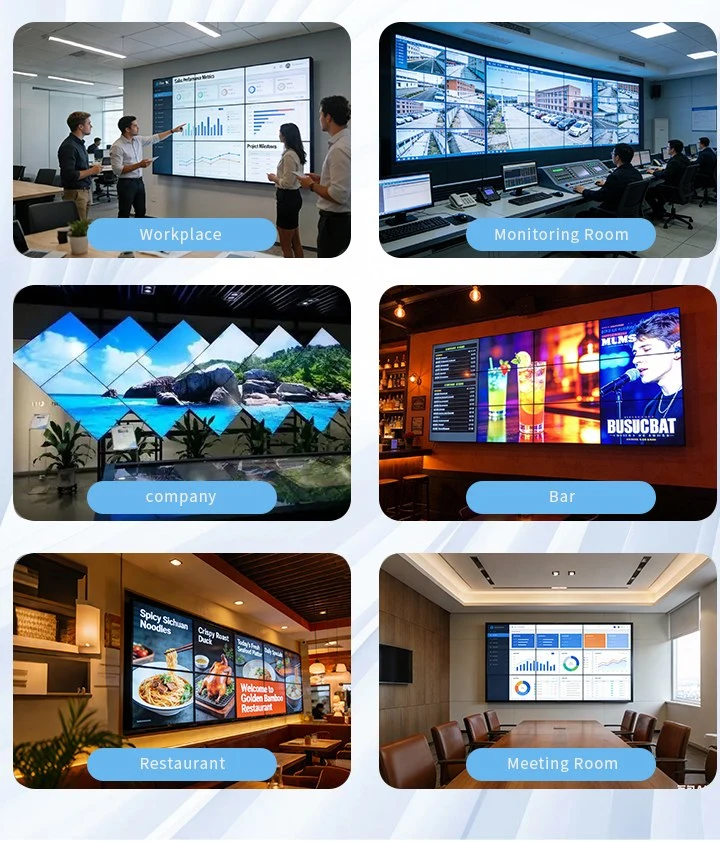 Qtenboard LCD video wall applications - command centers retail lobbies commercial display solutions