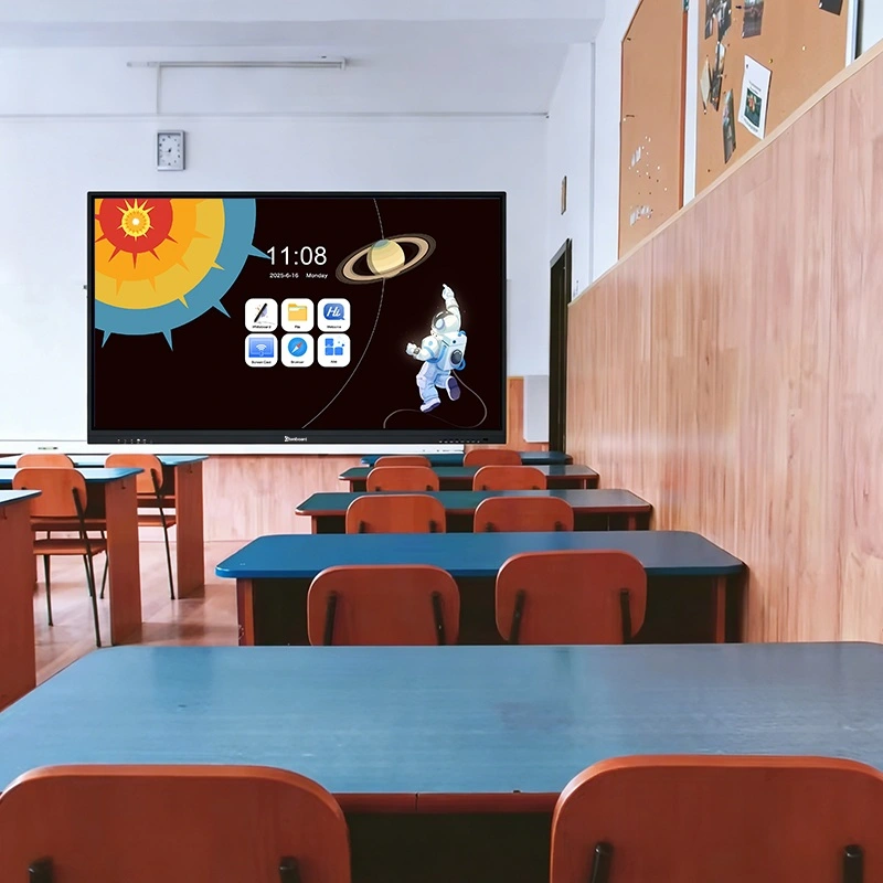 Interactive whiteboard used in Thai classroom, smart digital teaching for primary and secondary schools