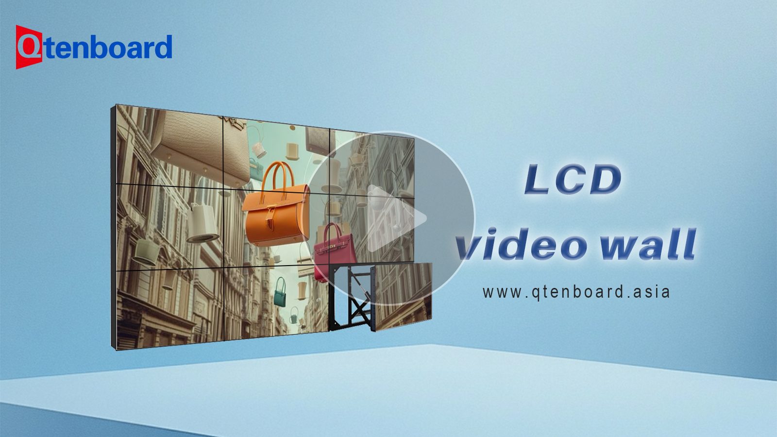 3x3 LCD Video Wall System | Professional 4K Seamless Solution | Qtenboard
