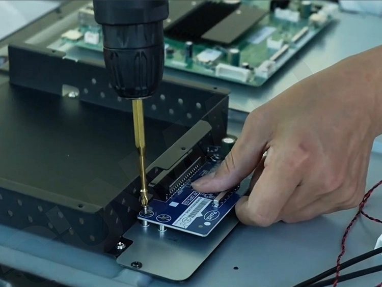 Qtenboard LCD video wall production process step 5 - Motherboard assembly