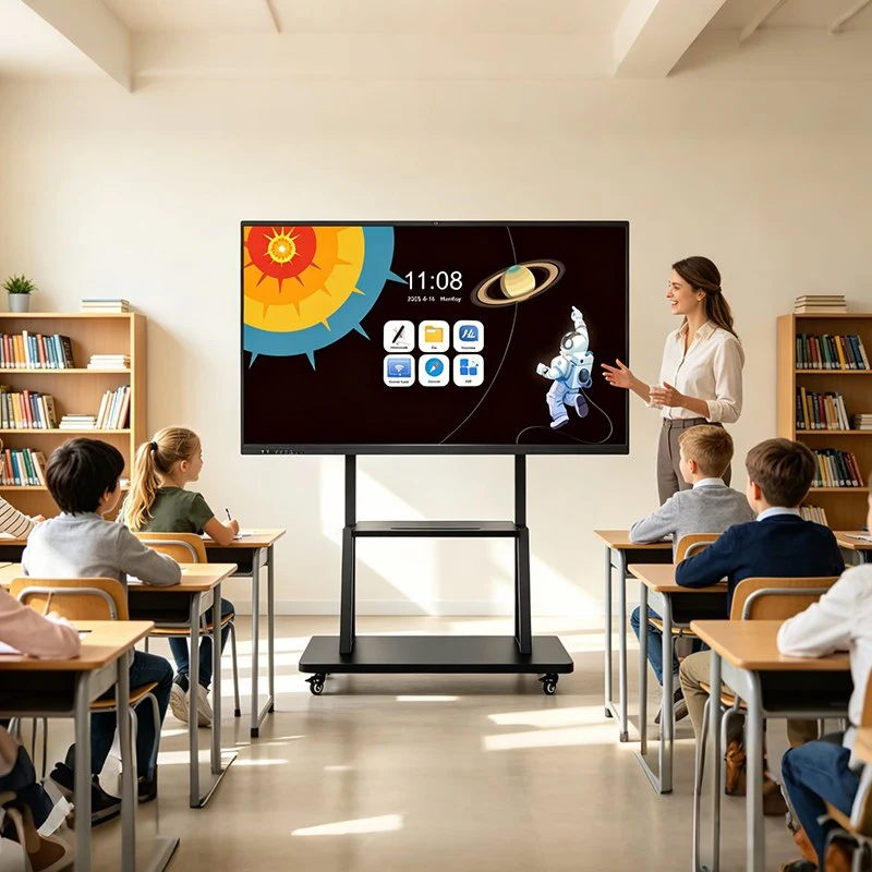 Mobile Stand With Storage Tray Smart Board