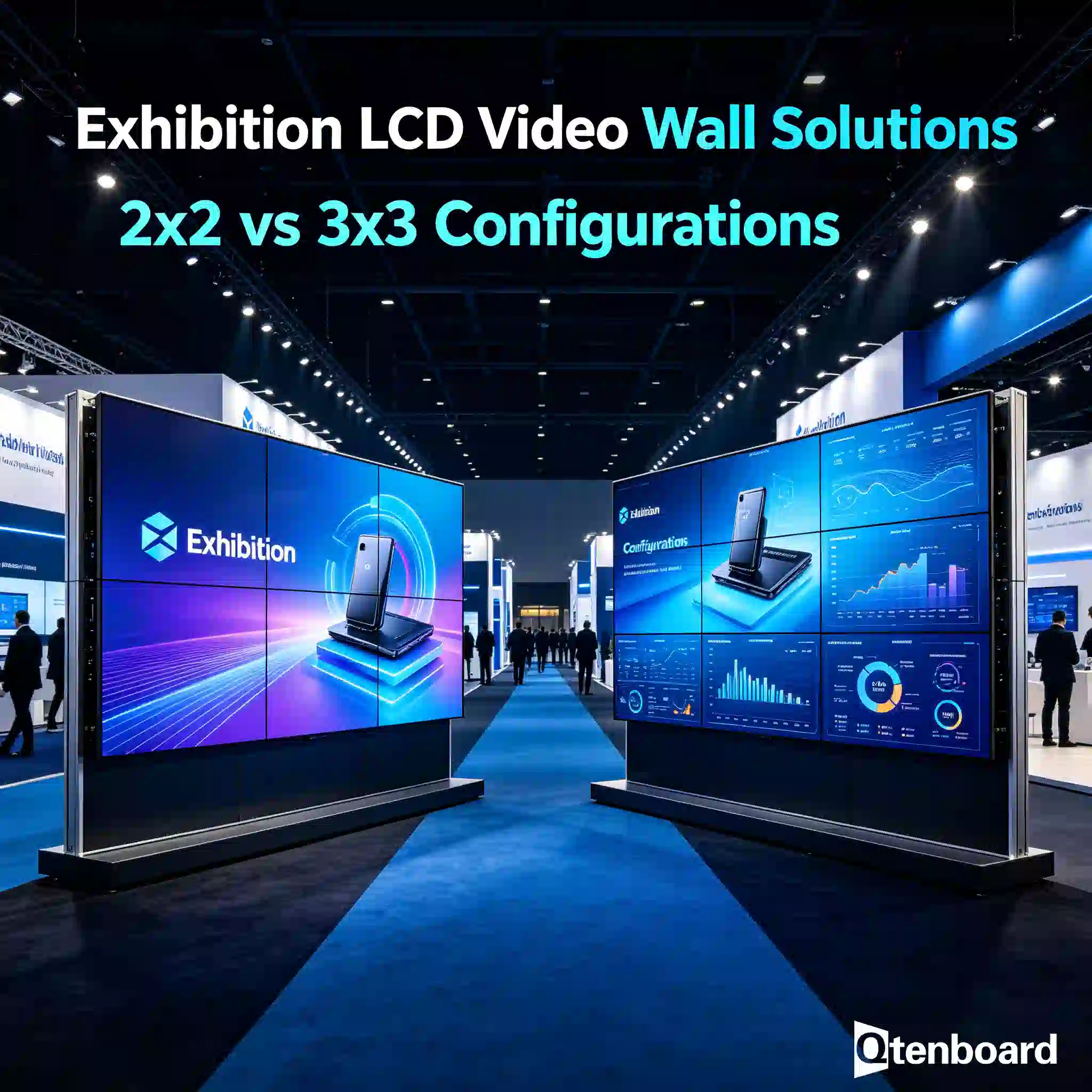 Exhibition LCD Video Wall: 2x2 vs 3x3 Guide | Qtenboard