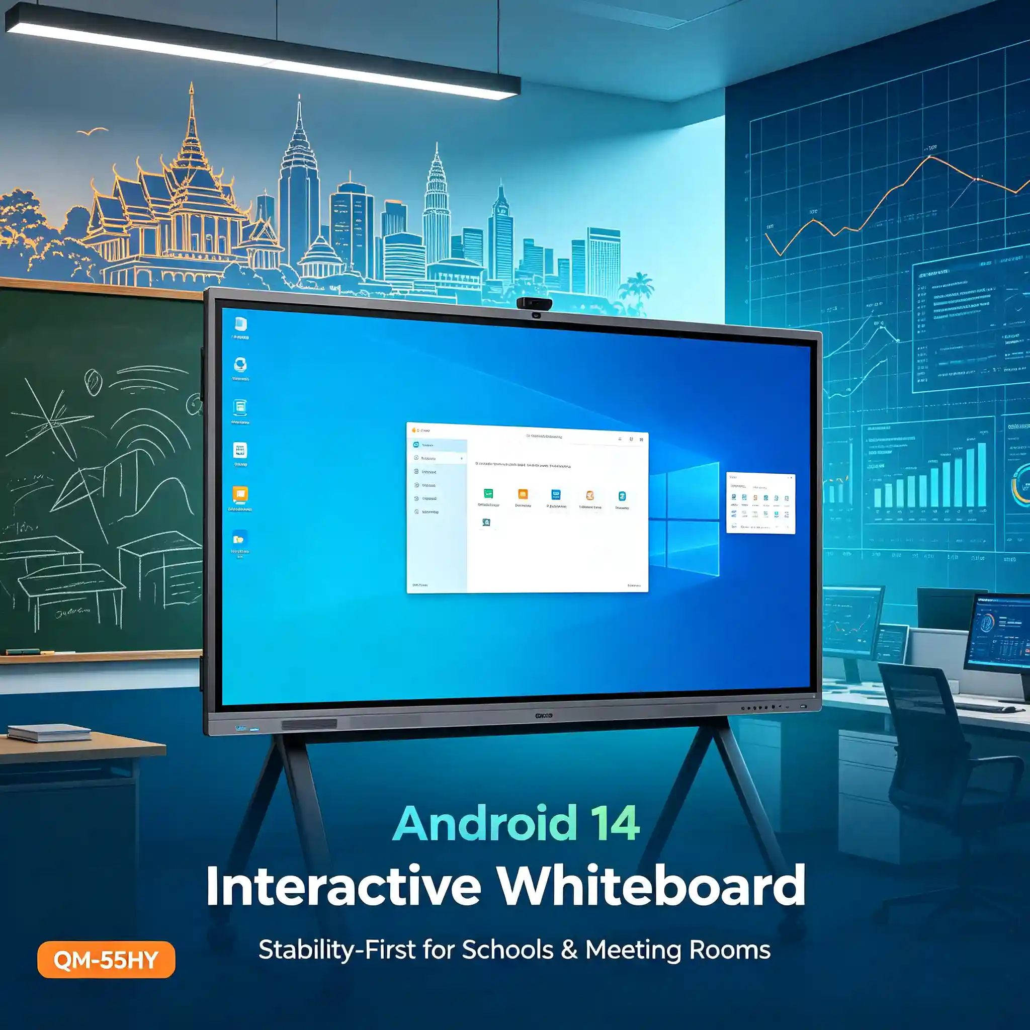 Android 14 Interactive Whiteboard QM-55HY | Stable & Field-Proven - Qtenboard