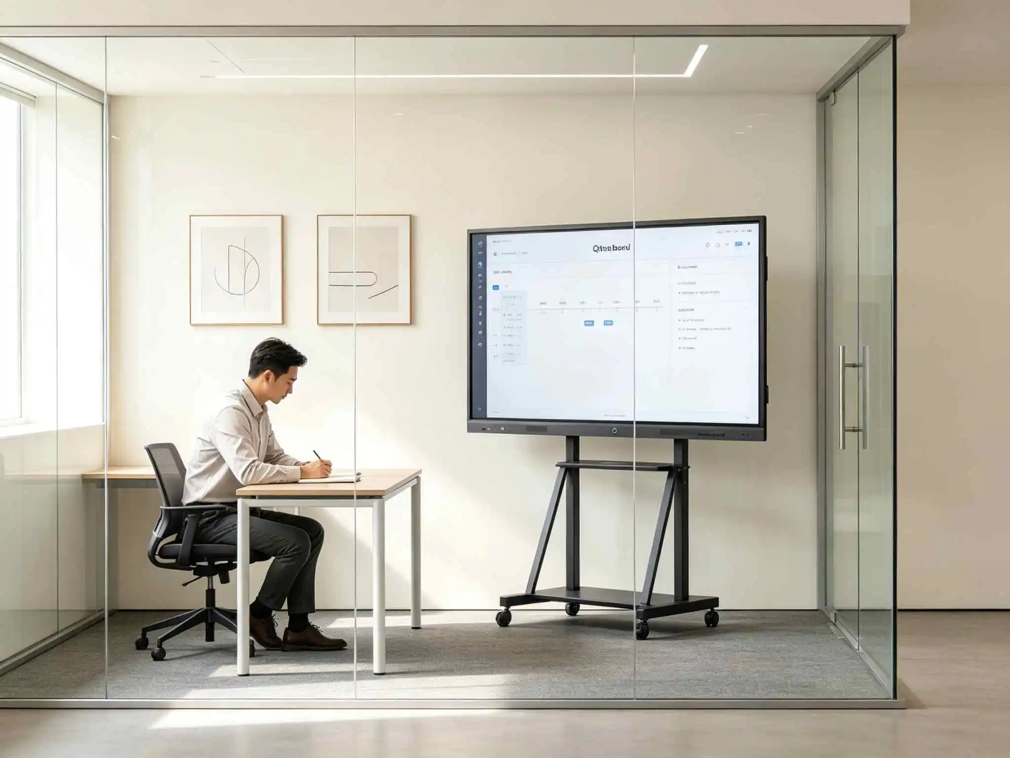 Focus room interactive flat panel for individual deep work