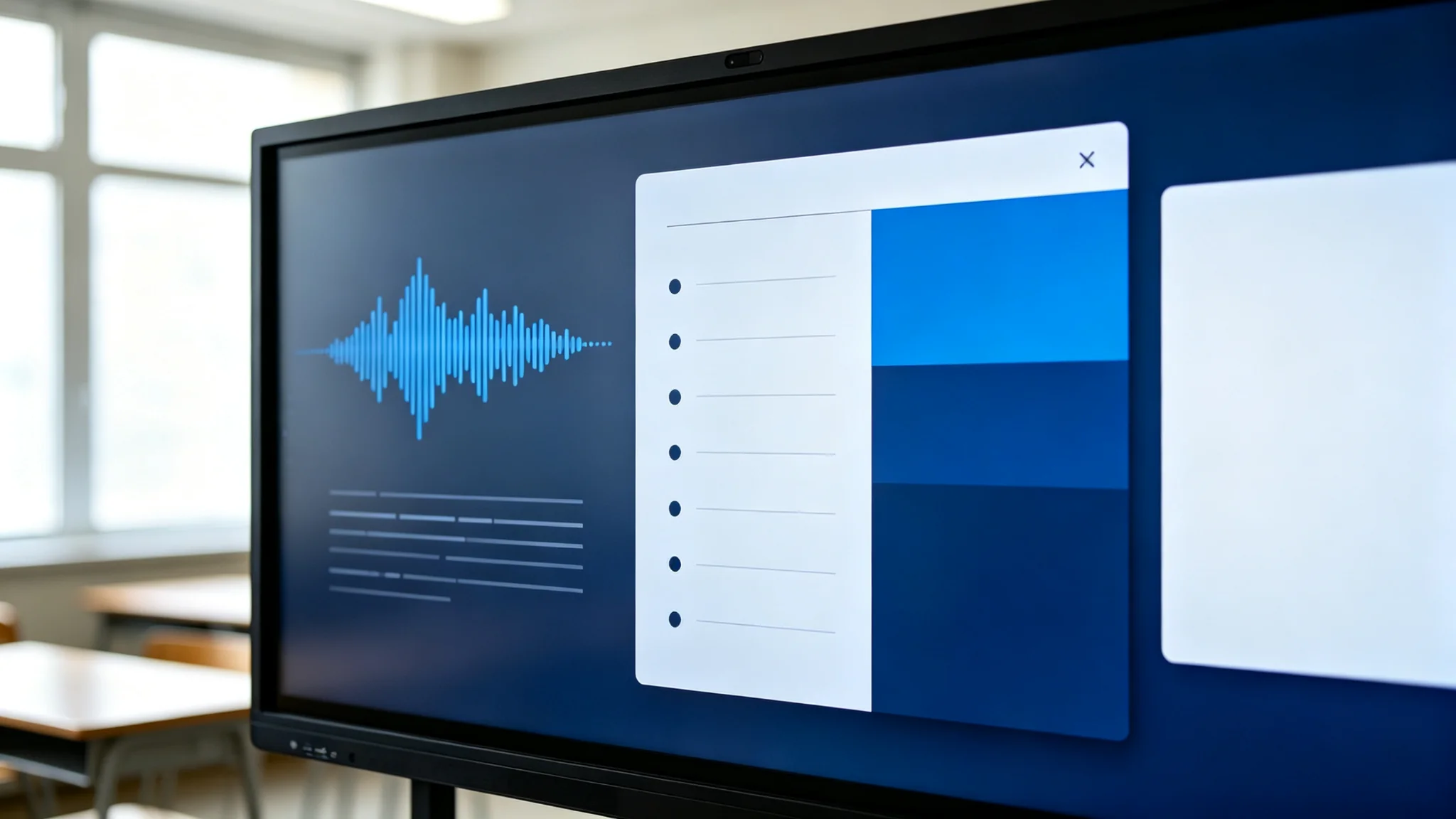 65 inch interactive flat panel AI functions speech to text and meeting minutes
