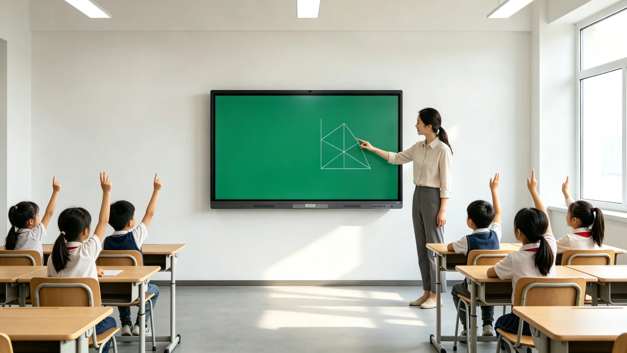 65 inch interactive flat panel classroom teaching with 4K touchscreen smart board