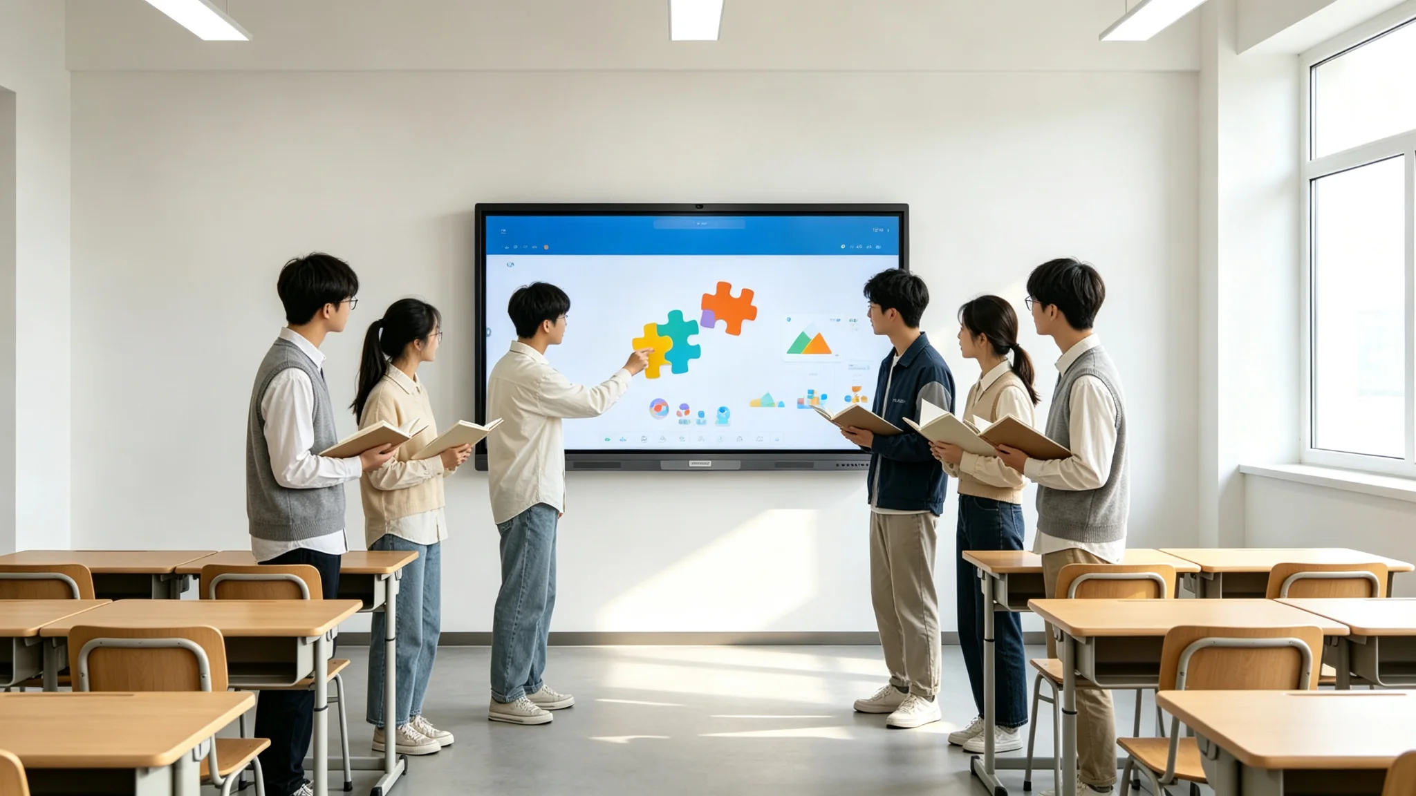 65 inch interactive flat panel collaborative group learning
