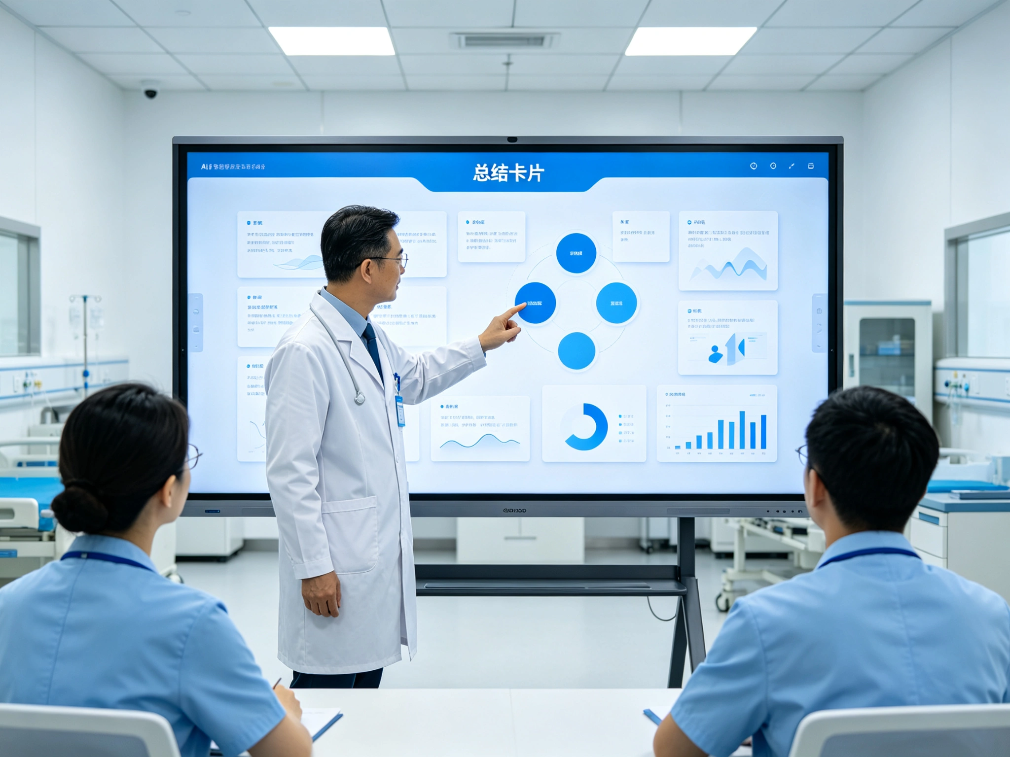 AI consultation summary on wholesale healthcare smart board for medical training