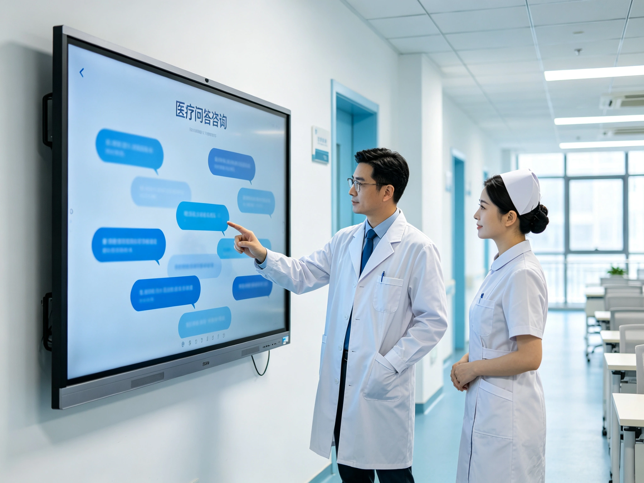 AI instant medical Q&A on hospital interactive whiteboard