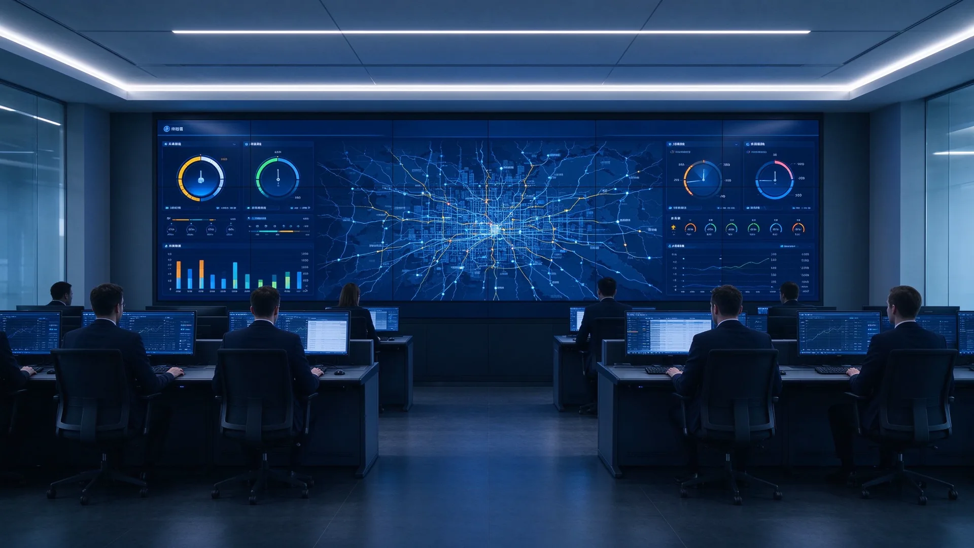 Energy-efficient LCD video wall in a modern command center
