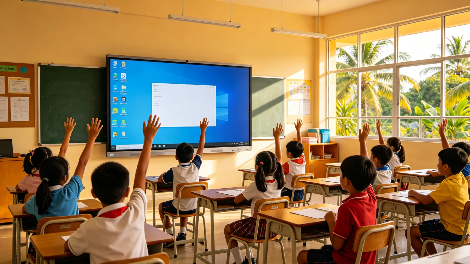 AI interactive flat panel deployed in K12 classrooms across Southeast Asia