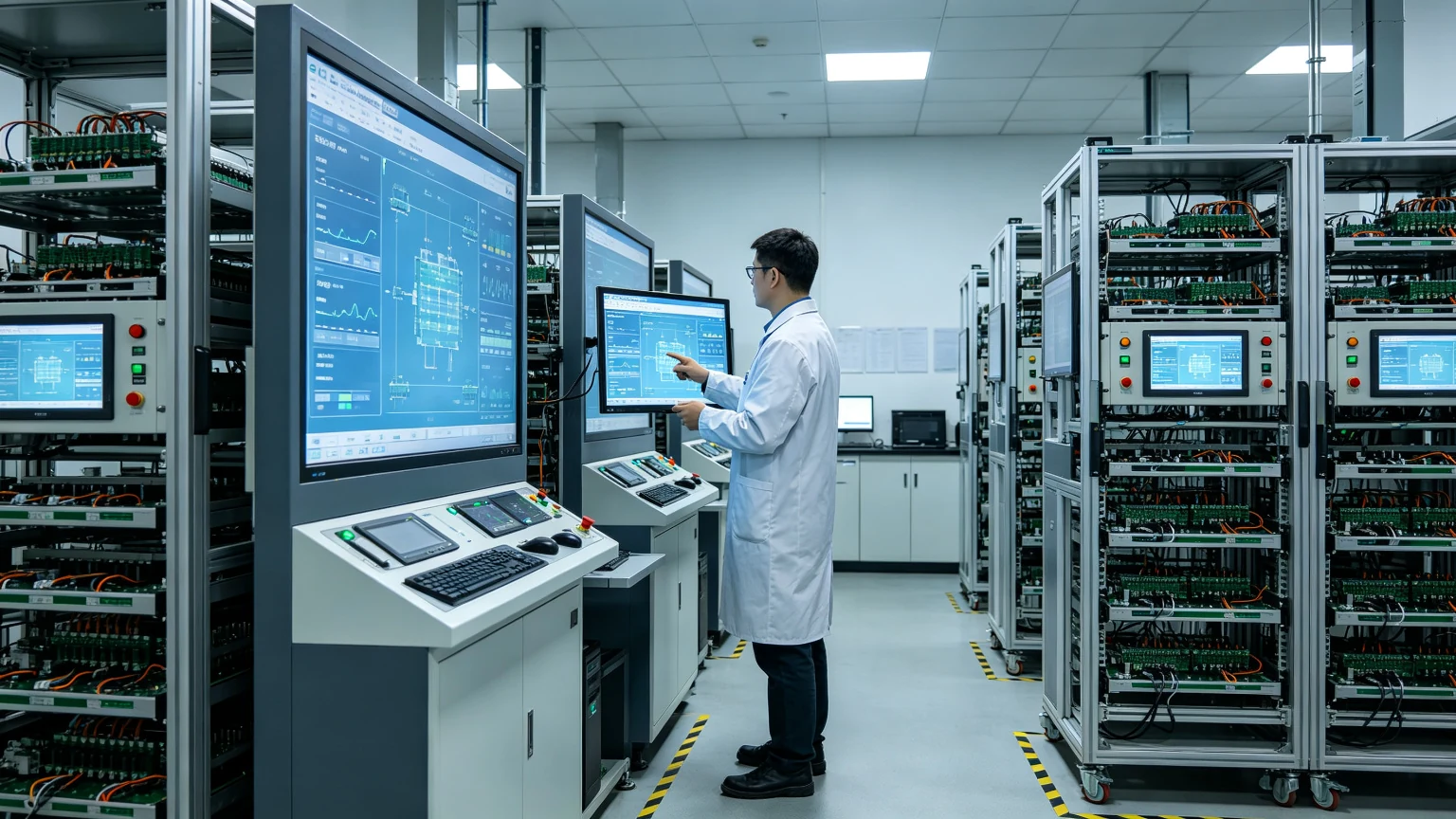 Product aging and quality test at interactive flat panel factory