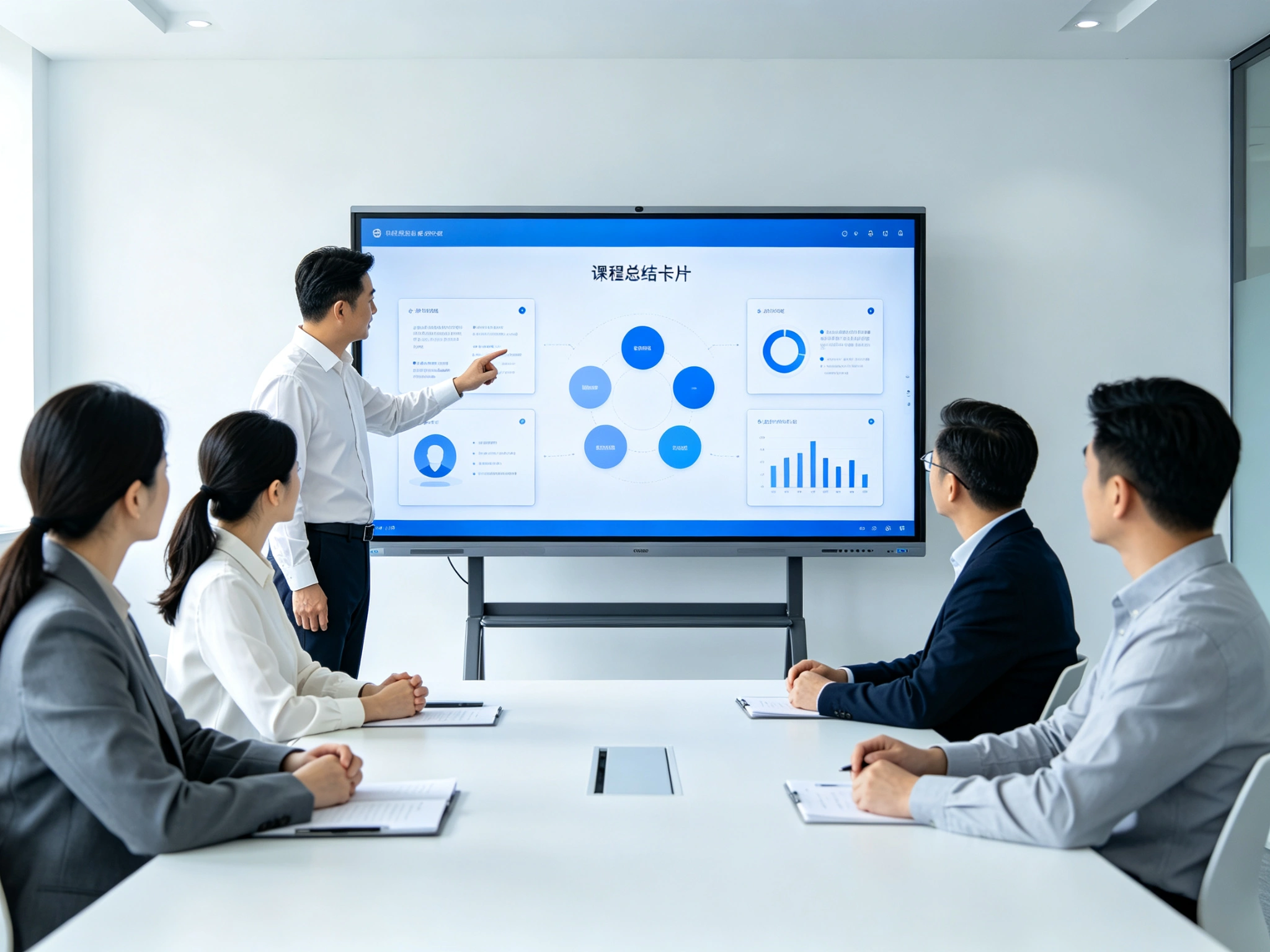 AI session summary on wholesale hybrid training display for corporate training