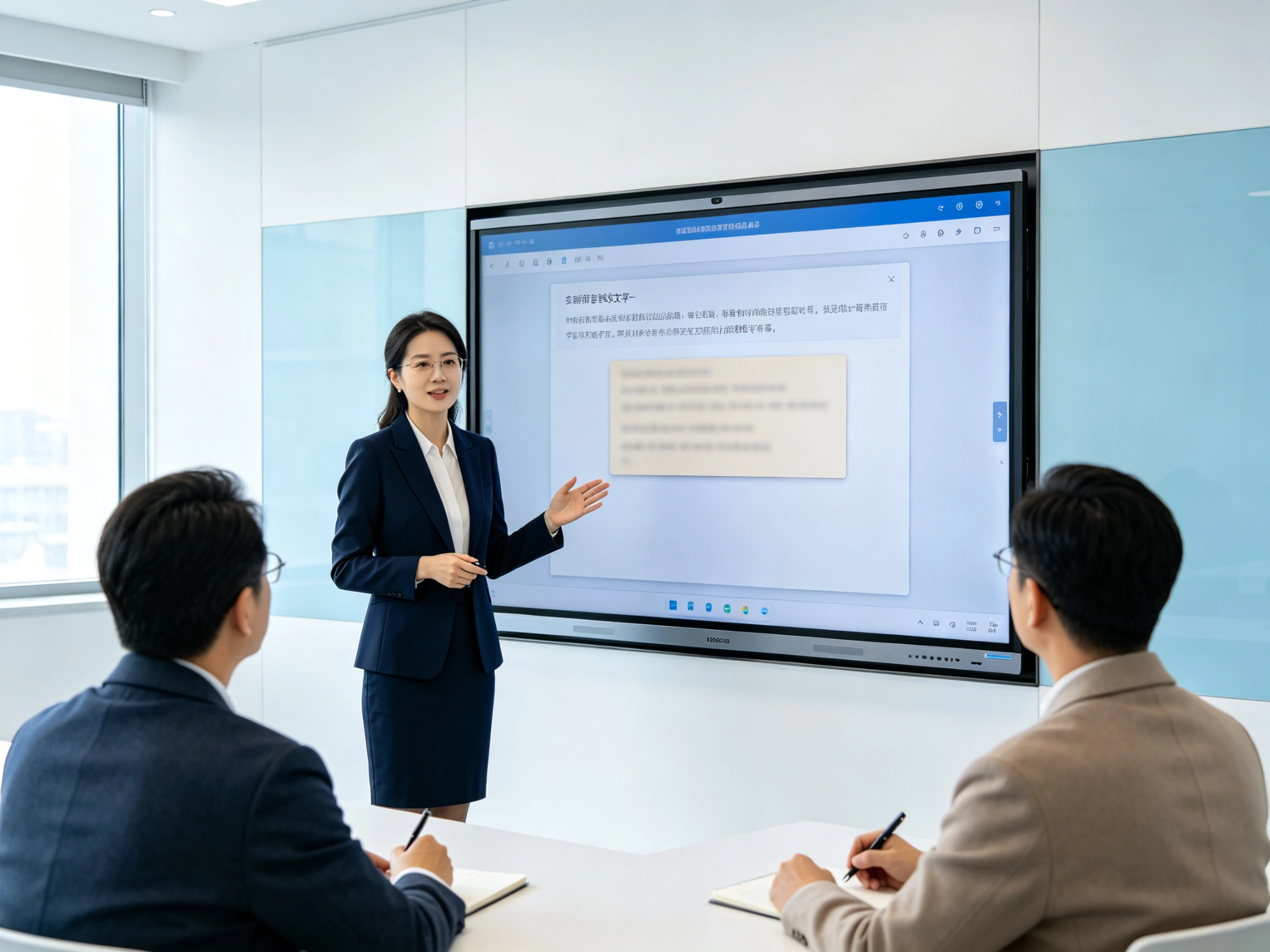 Real-time speech-to-text lesson captions on Qtenboard interactive whiteboard for training center