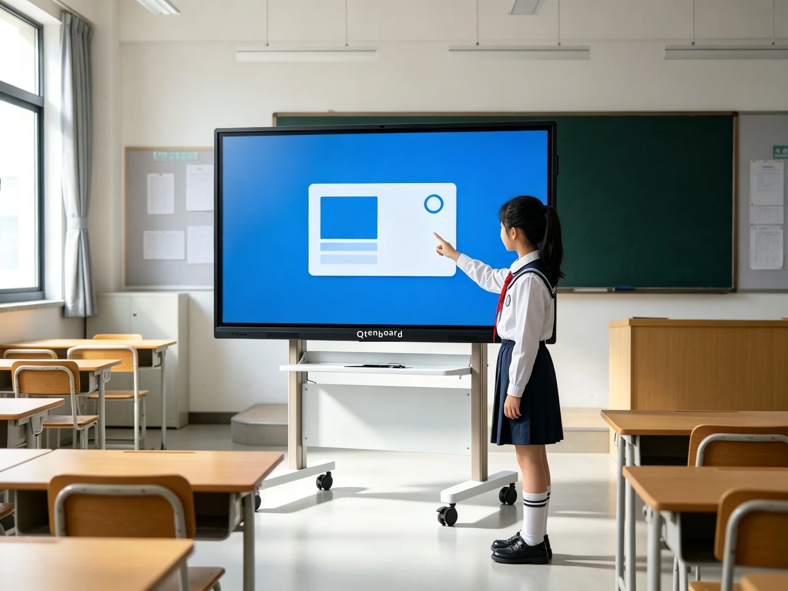 AI instant insights Q&A on interactive whiteboard trolley