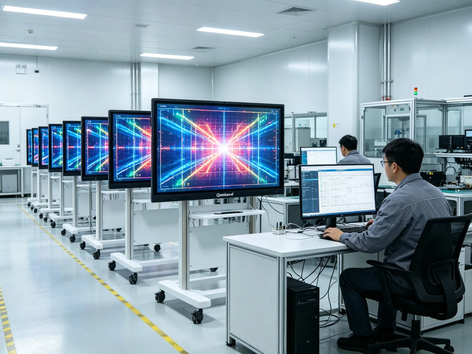 Product aging and quality test at interactive flat panel factory