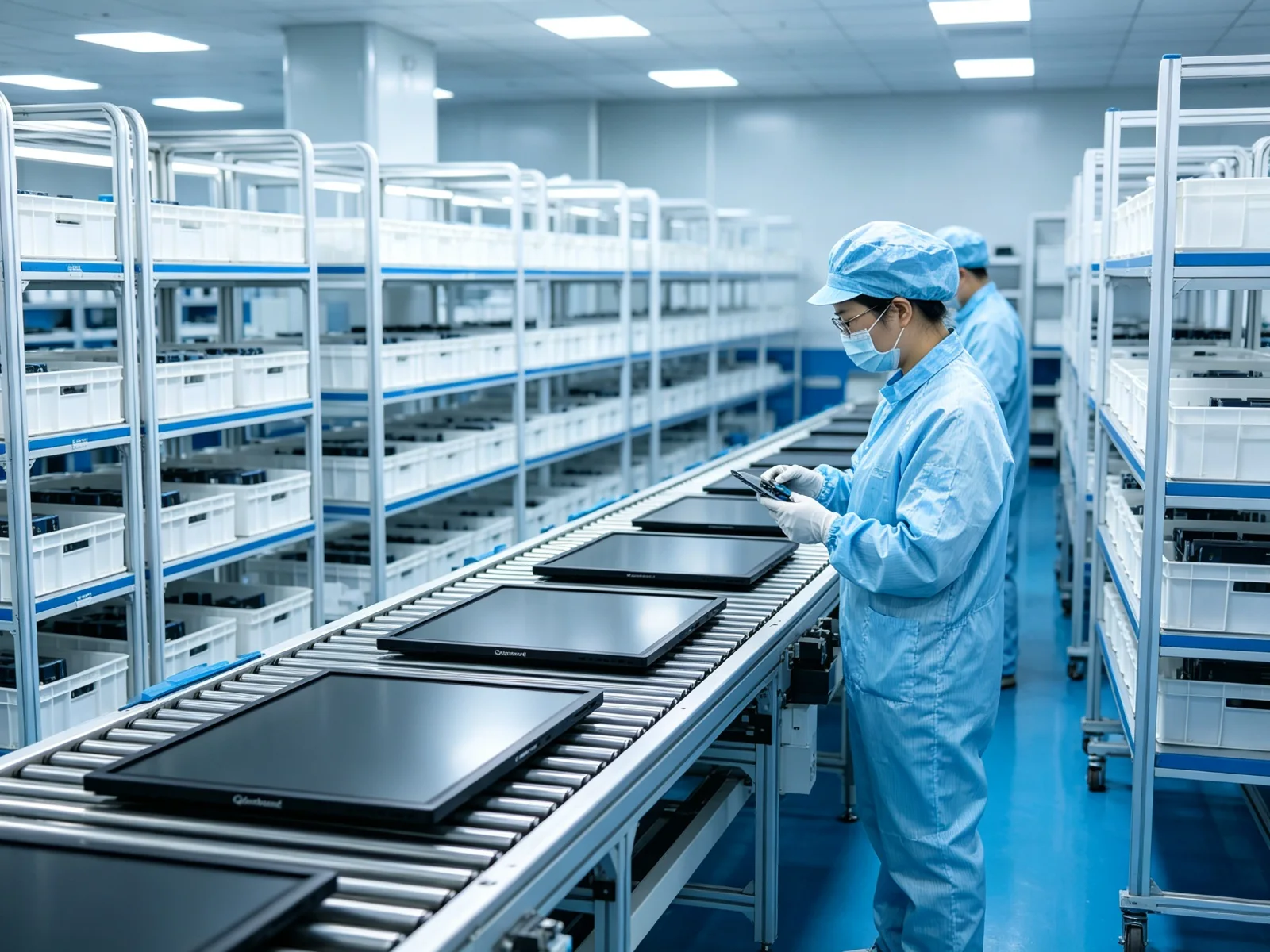 Portable interactive whiteboard factory production line
