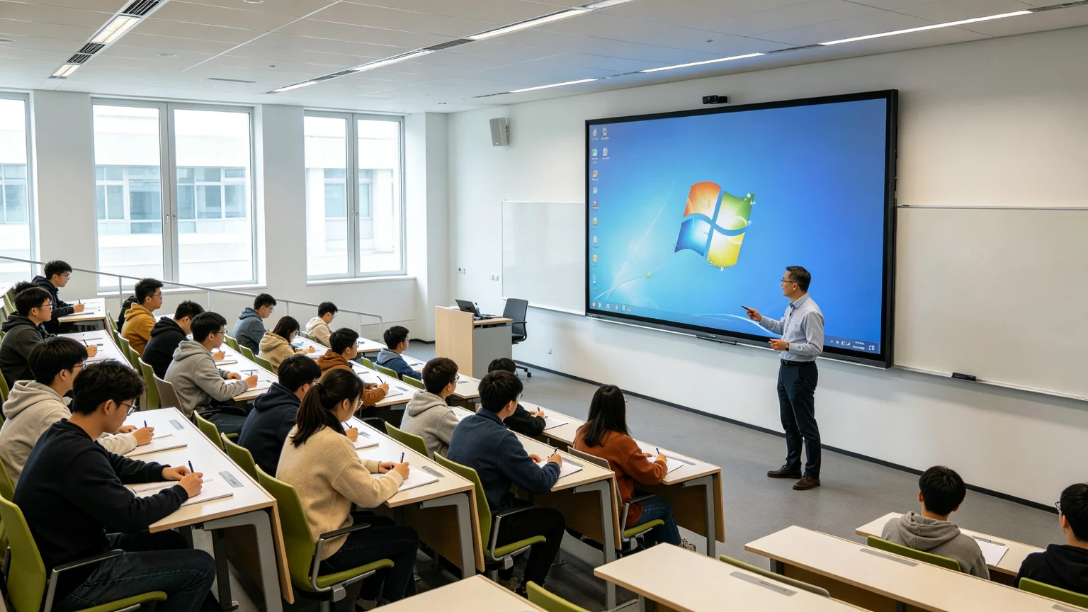 University smart display interactive flat panel in a lecture hall