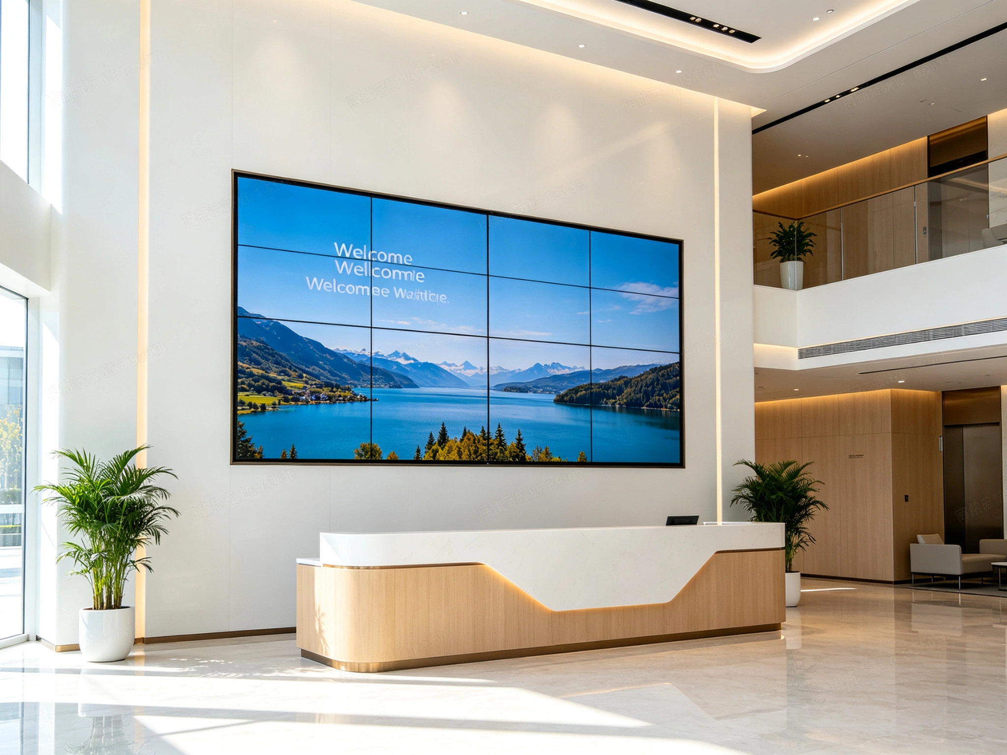 2x2 CCTV video wall installation in a bank branch security room