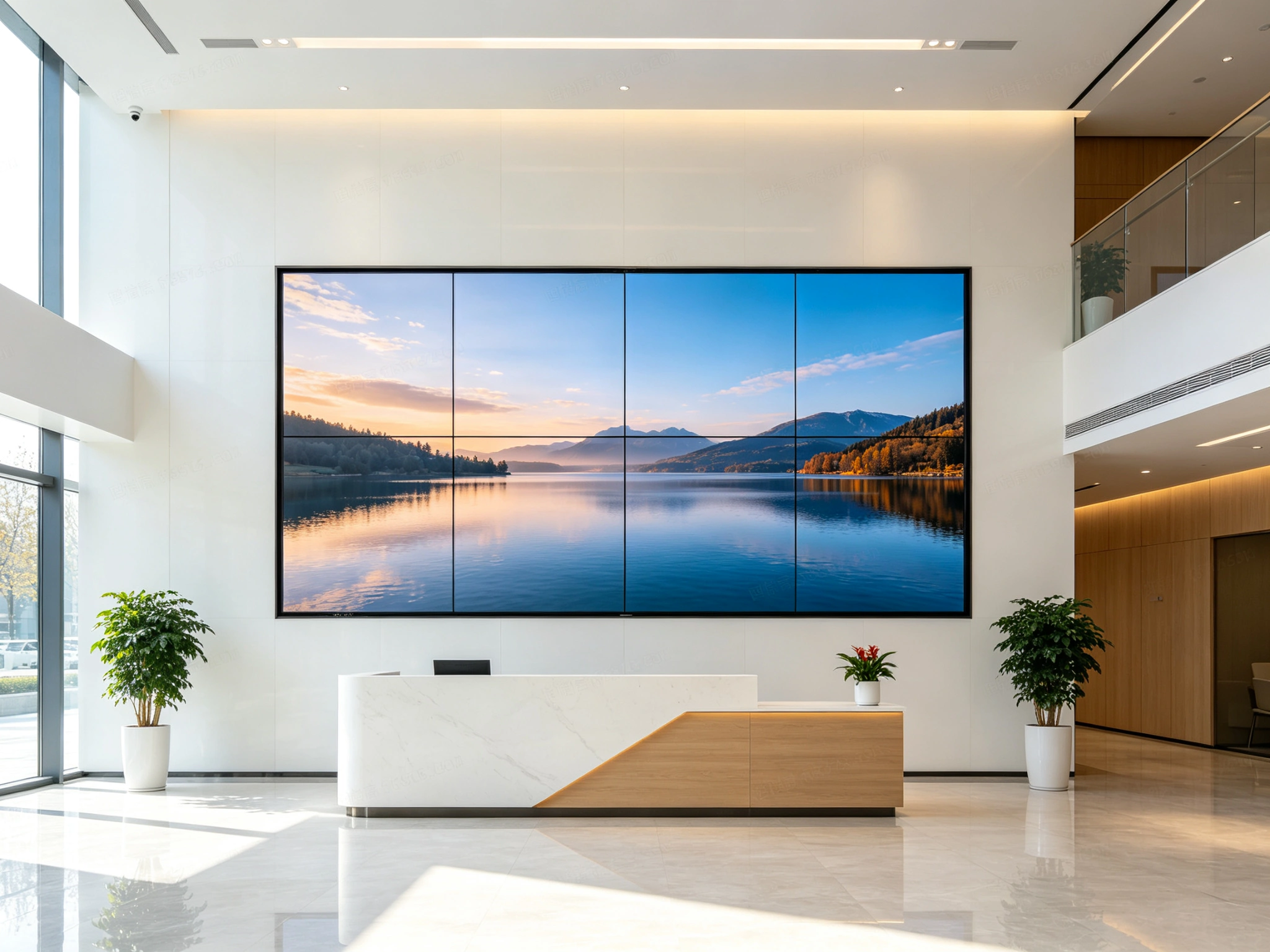 2x2 video wall installation on LCD video wall mount bracket