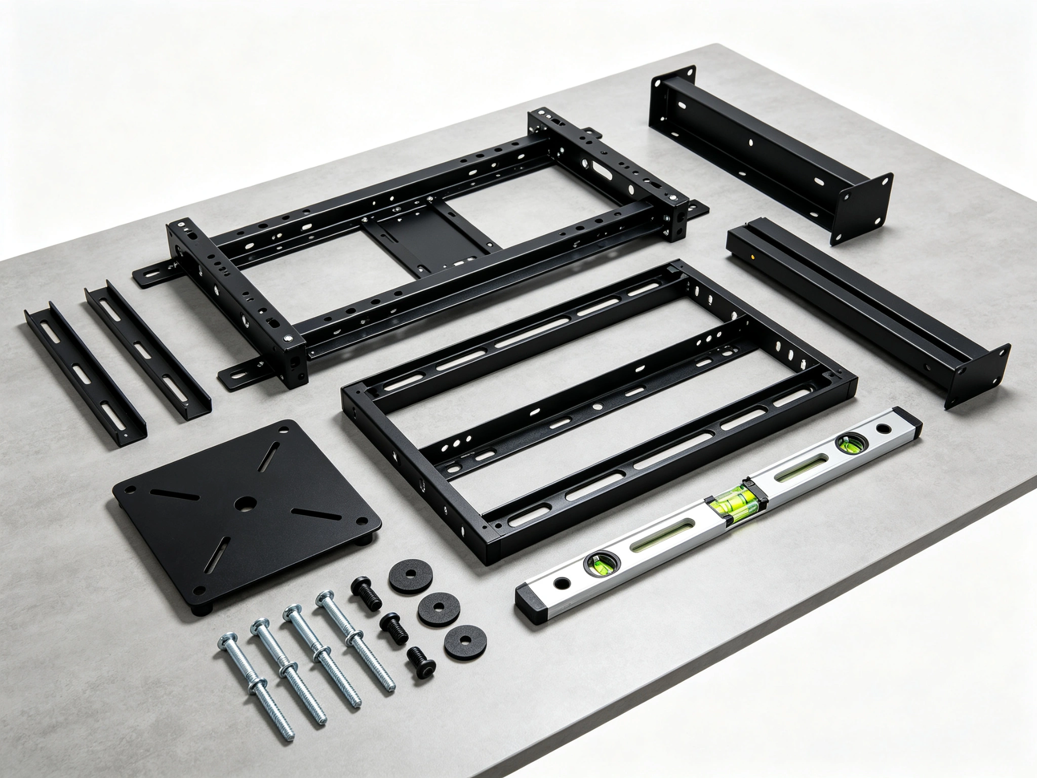 Video wall mount bracket accessories installation kit with brackets, racks and stands