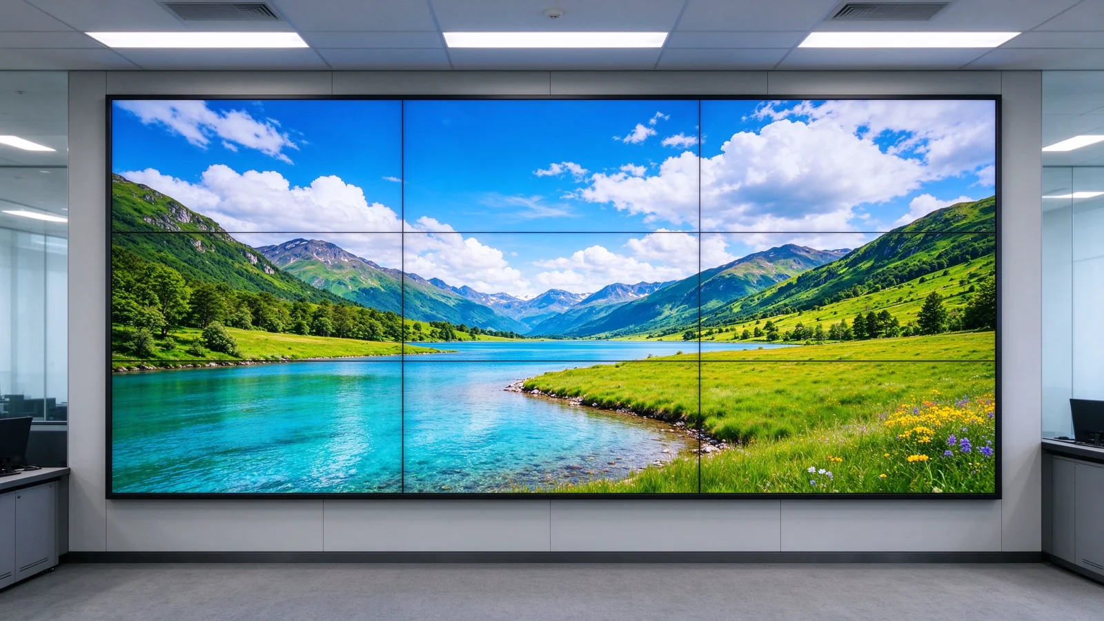 QTenboard 65 inch 4K LCD video wall with 3.5mm splicing gap