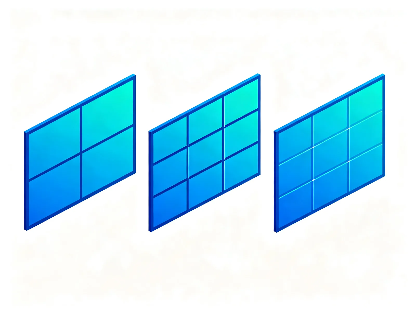 Comparison of 2x2, 3x3 and 3x4 LCD video wall configurations