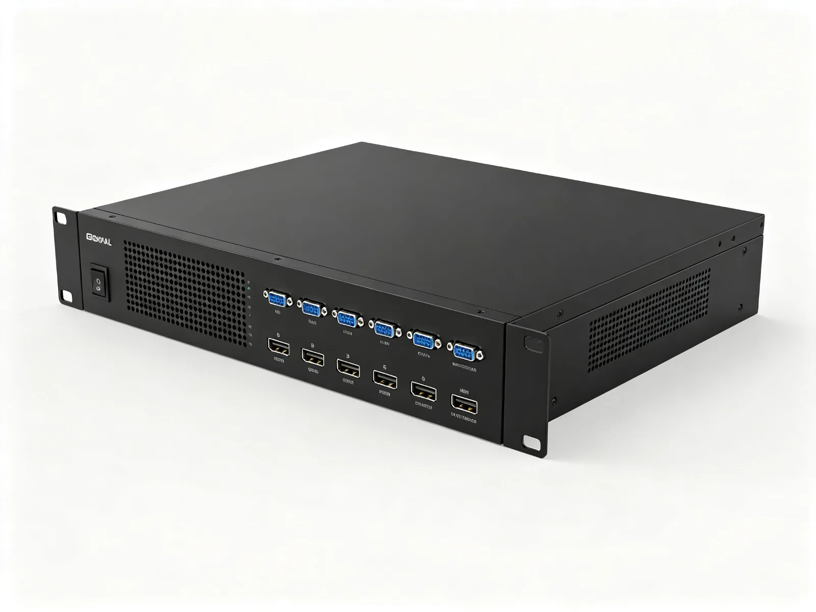 Rack-mount video wall controller with HDMI and network interfaces