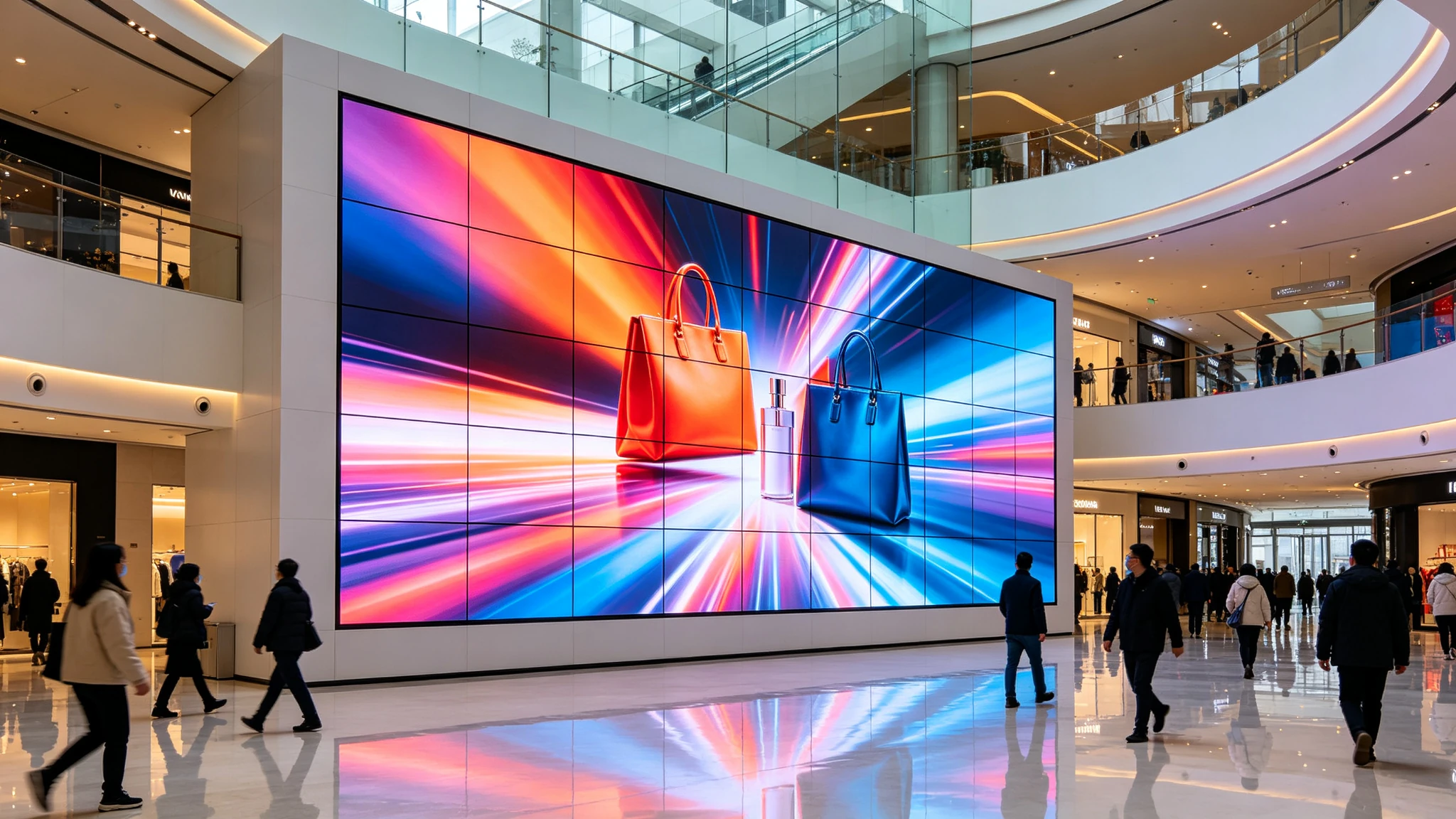 Video wall advertising wall in exhibition hall