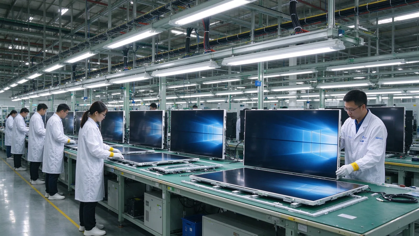 QTenboard LCD video wall production line in China