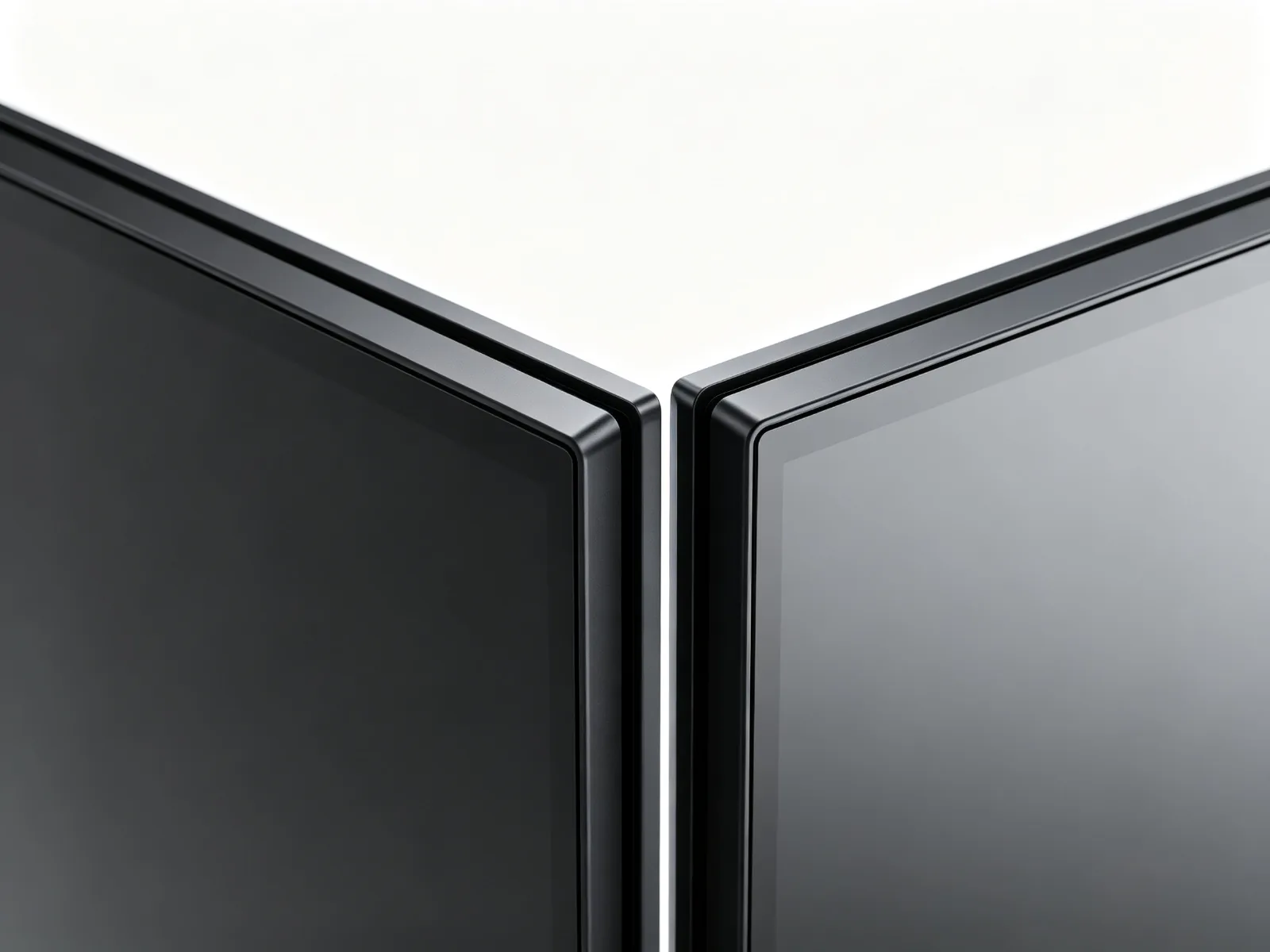 Ultra-narrow bezel joint between two LCD video wall panels