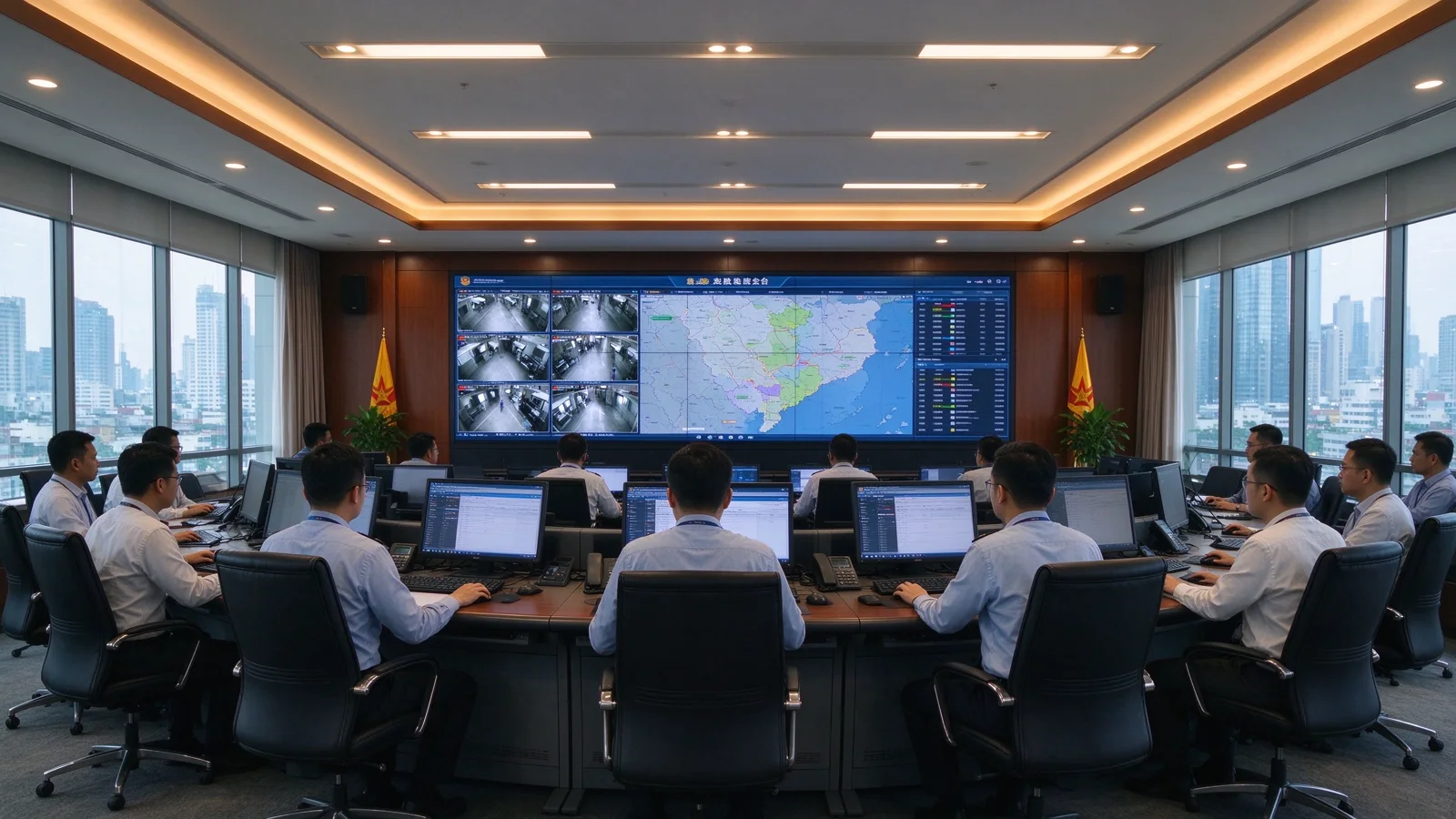 Southeast Asia government monitoring room LCD video wall deployment