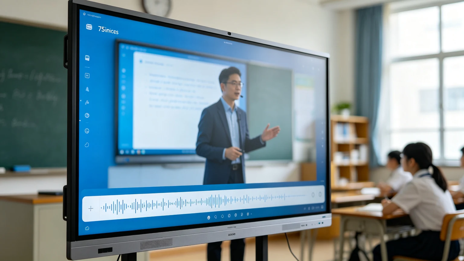 Real-time speech-to-text subtitles on interactive flat panel with OPS PC module