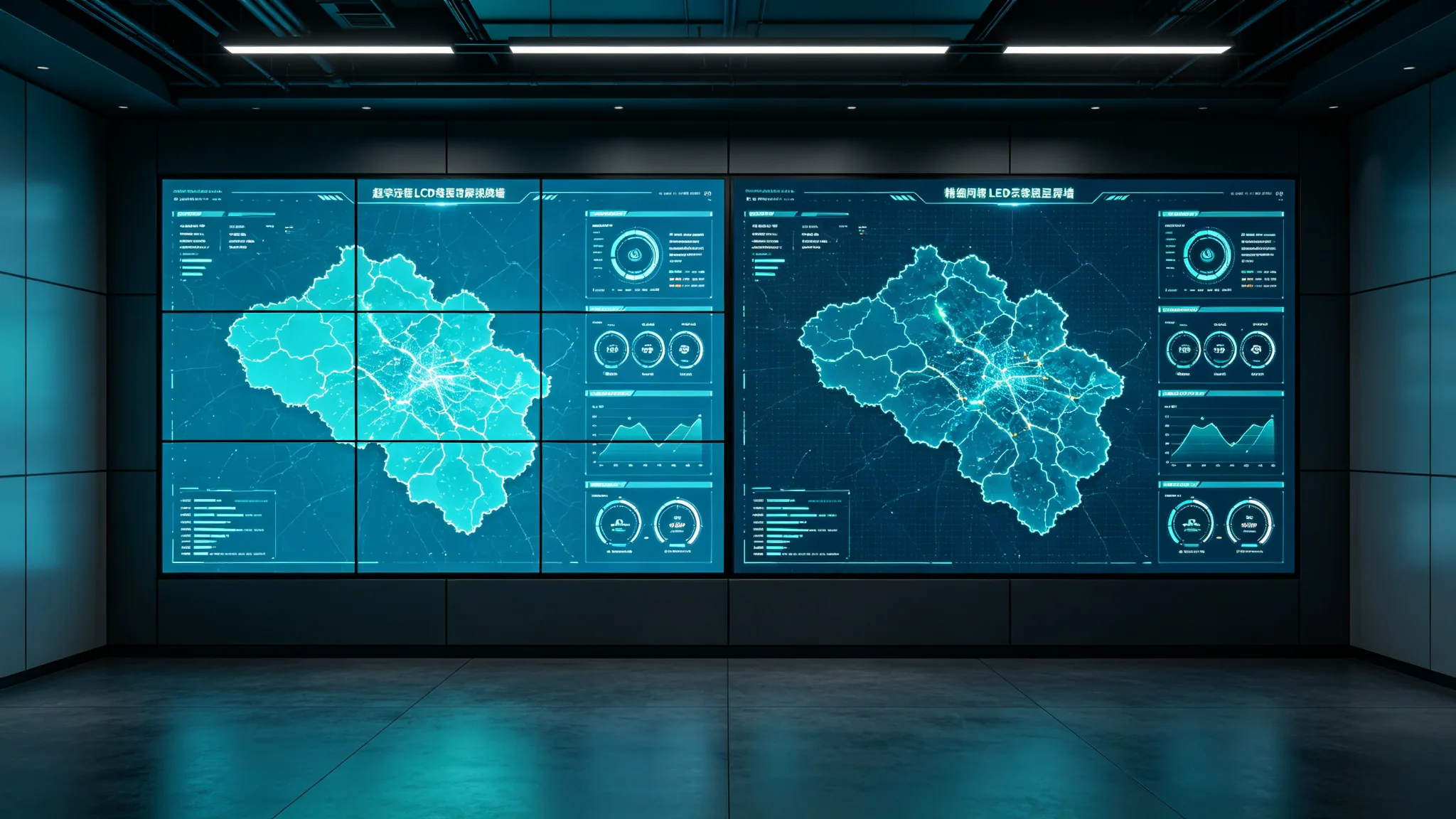 Fine‑pitch LED vs LCD video wall comparison in a control room environment